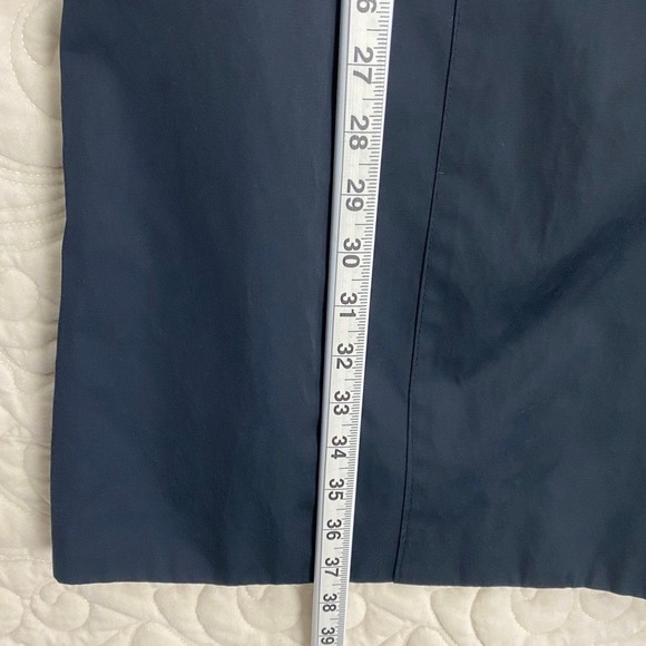 London Fog Double Breasted Trench Coat Navy Blue Women XL Belted Rain Jacket - Picture 12 of 12